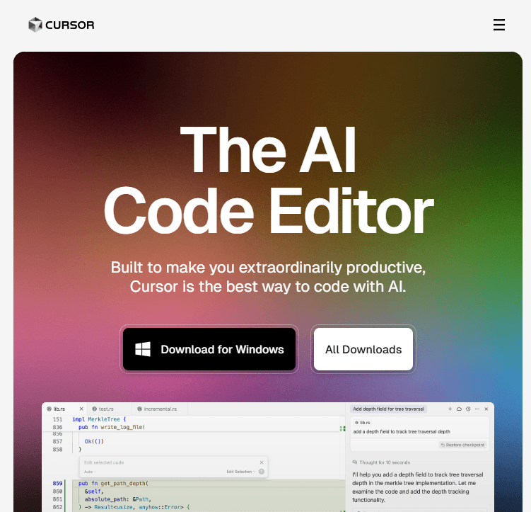 Cursor Chrome Companion interface