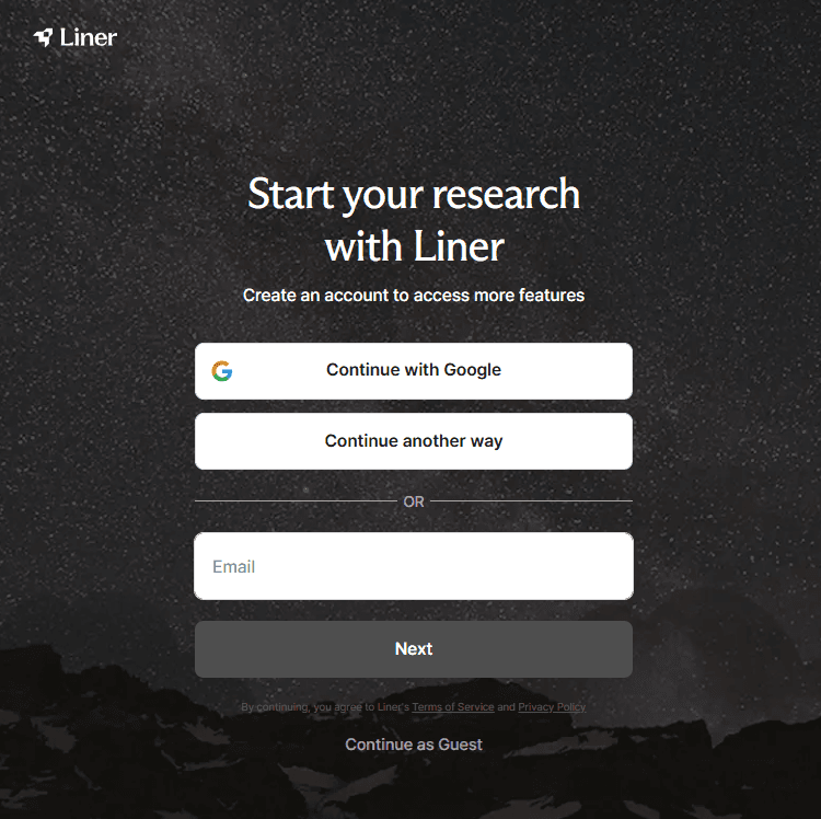 Liner AI interface