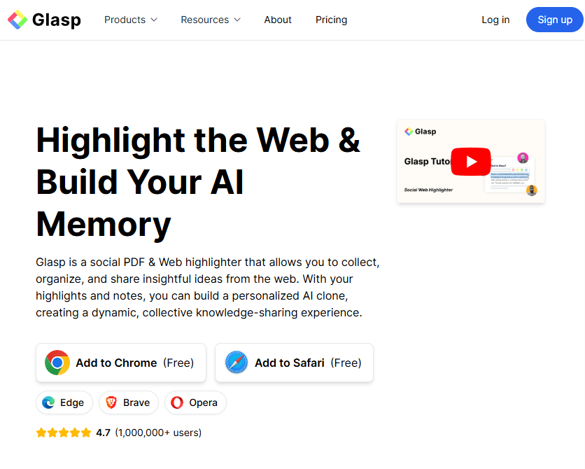 Glasp interface