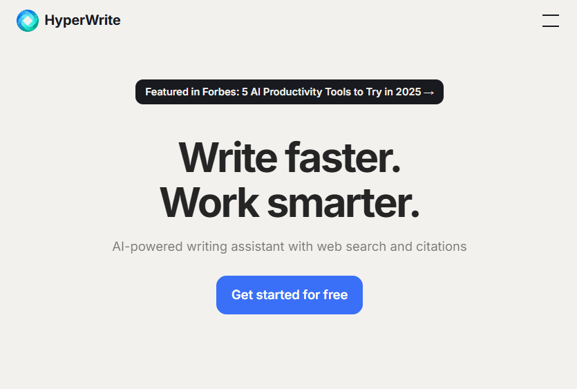 HyperWrite interface