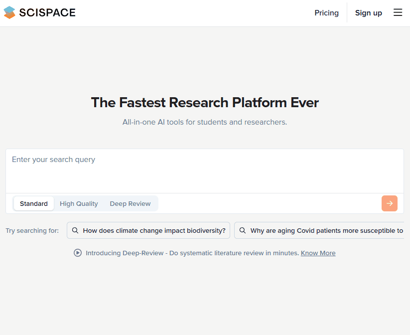 SciSpace Copilot interface