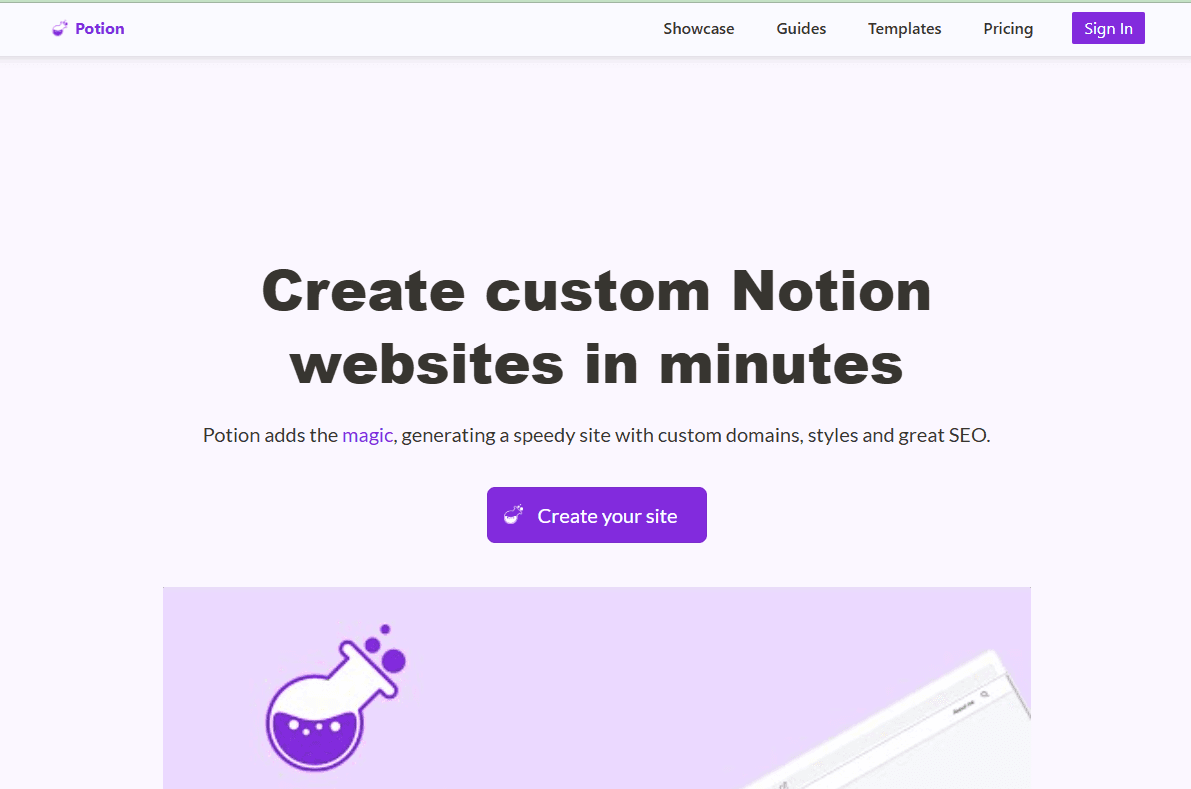 Potion interface