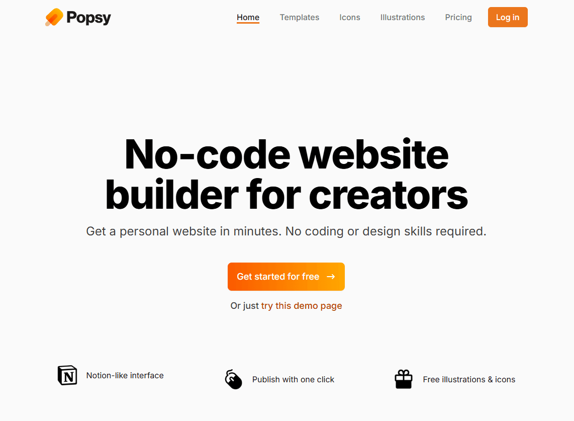 Popsy interface