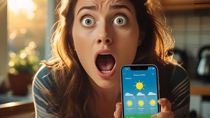 A woman shocked after discovering a fake weather app spying on her phone